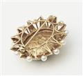 A German 14k gold pearl and opal sunflower brooch. - image-2