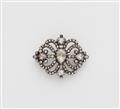 A silver 14k gold and foiled rose-cut diamond brooch. - image-1