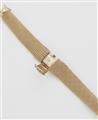 A 14k gold mesh and diamond bracelet with concealed Longines ladies watch. - image-2