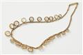 An Edwardian probably 9k gold and moonstone cabochon fringe necklace. - image-2