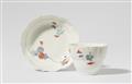 A Meissen porcelain hot chocolate beaker and saucer with palace inventory number - image-1