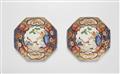 A pair of octagonal Meissen porcelain dishes with brocade motifs - image-1