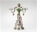 A large Meissen porcelain candelabra on dolphin supports - image-2