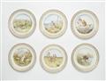 Six Royal Copenhagen porcelain dinner plates from a service with hunting motifs - image-1