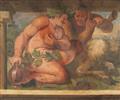 Lombardian School 17th century - Pair of detatched frescoes with Bacchus and putti - image-2