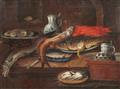 Hendrick Andriessen, attributed to - Still life with fish, seafood, clay jugs and a bowl of white turnips - image-2