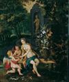 Jan Brueghel d. J. - FLORA MIT PUTTEN IN EINER PARKLANDSCHAFT. - image-2