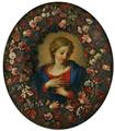 Italienischer Meister des 17. Jahrhunderts - PAAR BLUMENGIRLANDEN MIT MARIA UND DEM VERKÜNDIGUNGSENGEL - image-2