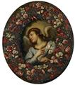 Italienischer Meister des 17. Jahrhunderts - PAAR BLUMENGIRLANDEN MIT MARIA UND DEM VERKÜNDIGUNGSENGEL - image-1