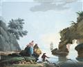 Französischer Meister des späten 18. Jahrhunderts. - UFERLANDSCHAFT BEI RUHIGER SEE UFERLANDSCHAFT BEI STÜRMISCHER SEE - image-1
