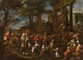 German School, early 18th century - TWO SCENES WITH TRAVELLING THEATRE AND AUDIENCE - image-1