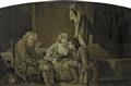 Jean-Baptiste Greuze, nach - ZWEI HÄUSLICHE SZENEN 1. MUTTER MIT IHREN KINDERN 2. ALTER MANN UND JUNGES PAAR - image-2