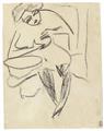 Ernst Ludwig Kirchner - Landschaft mit See im Hintergrund. Rückseitig: Badende (Landscape with Lake in Background. Verso: Bathing Woman) - image-2