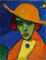 Hermann Stenner - Grüne Frau mit gelbem Hut II (Green Woman with Yellow Hat II) - image-1