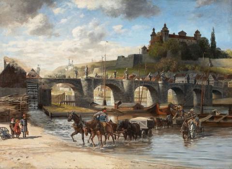 Hans W. Schmidt - VIEW OF WÜRZBURG WITH OLD MAIN BRIDGE AND FORTRESS MARIENBURG