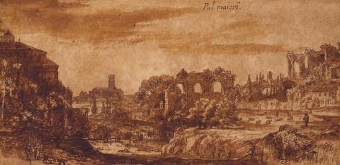 Bartholomeus Breenbergh, attributed to - ANTIQUE RUINS ON A RIVER