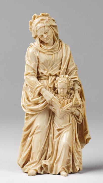 South German, first half 17th Centry - A SOUTH GERMAN IVORY GROUP OF THE EDUCATION OF THE VIRGIN, FIRST HALF 17TH CENTURY