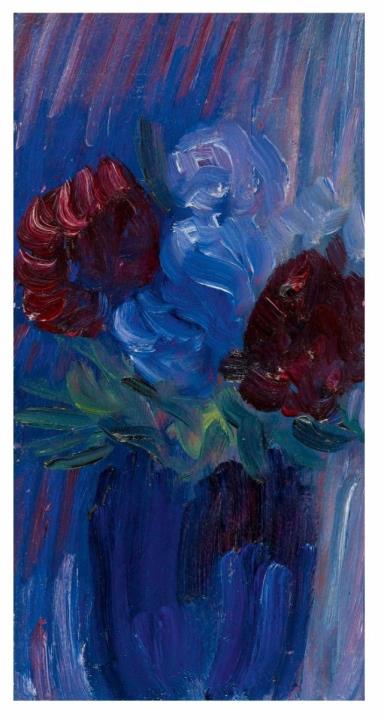 Alexej von Jawlensky - Grosses Stilleben (Zwei rote Blumen in blauer Vase)