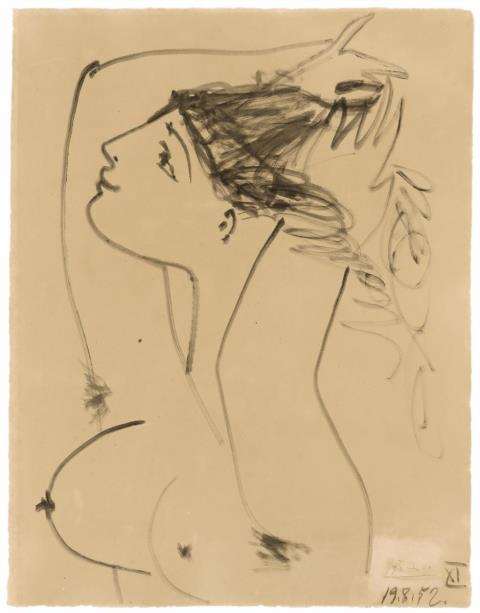 Pablo Picasso - Femme se coiffant - Studie zu La Guerre et la Paix
