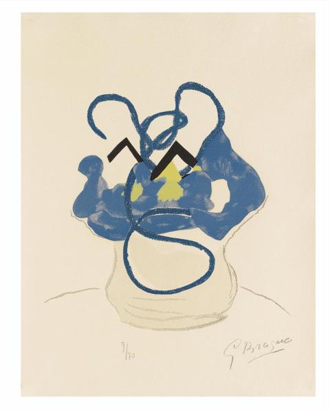 Georges Braque - Bouquet de fleurs bleues