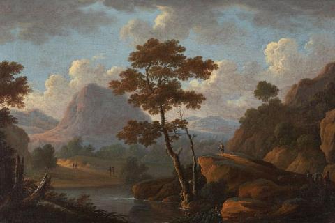 German or Austrian School, 18th Century - MOUNTAIN LANDSCAPE WITH A RIVER