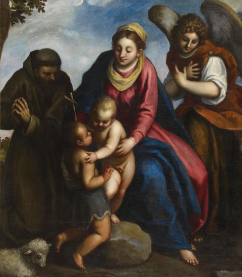 Jacopo Negretti - MADONNA MIT CHRISTUS, JOHANNES, FRANZISKUS UND ENGEL