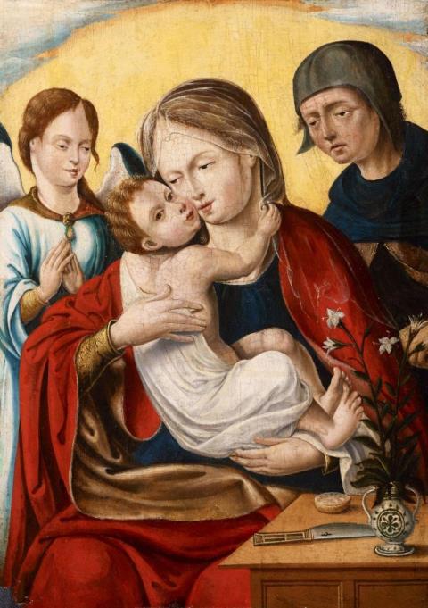  South Netherlandish School - THE HOLY FAMILY WITH AN ANGEL