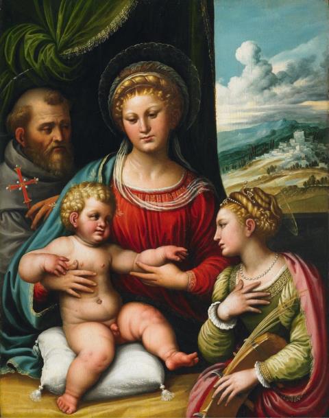 Girolamo da Treviso - THE HOLY FAMILY WITH SAINT CATHERINE
