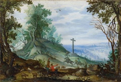 Jan Brueghel d. Ä. - LANDSCHAFT MIT RINDERHERDE UND REITER
