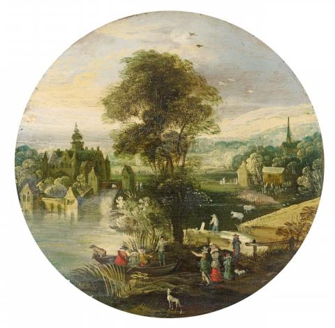 Philippe de Momper - LANDSCAPE WITH WATER CASTLE