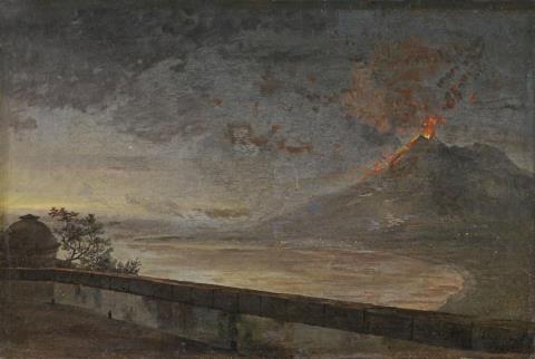 Johan Christian Clausen Dahl - VIEW OVER THE BAY OF NAPLES WITH VESUVIUS