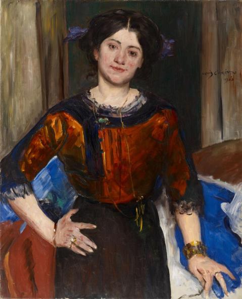 Lovis Corinth - Porträt Charlotte Corinth in brauner Bluse