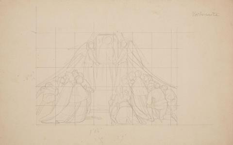 Eduard Jakob von Steinle - DESIGN FOR A MURAL WITH THE ADORATION OF AN IMAGE OF THE MADONNA