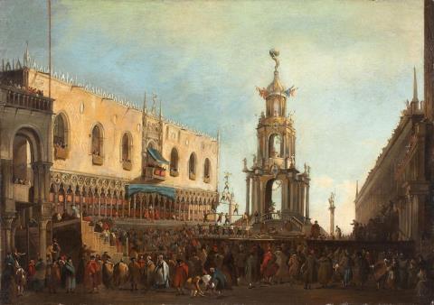 Antonio Canal, called Canaletto - THE DOGE AT THE CELEBRATION OF THE "GIOVEDÍ GRASSO" AT THE PIAZZETTA