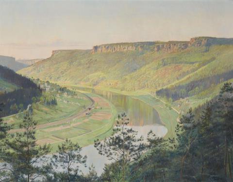 H. LORENZ - VIEW OF THE ELBTAL