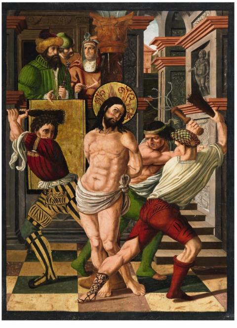 Spanischer Meister um 1500 - GEISSELUNG CHRISTI