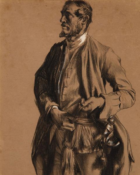 Adolph von Menzel - SKETCH FOR THE PORTRAIT OF THE GENERAL WINTERFELD