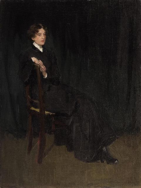 August Neven Du Mont - PORTRAIT OF A SITTING LADY