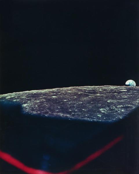 NASA - Earth rising above the lunar horizon, Apollo 8