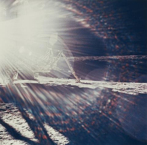 NASA - Lunar module with sunglare in background, Apollo 12