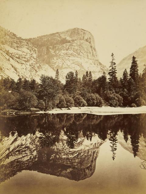 Carleton E. Watkins - Mount Watkins, fully reflected in Mirror Lake, Yosemite