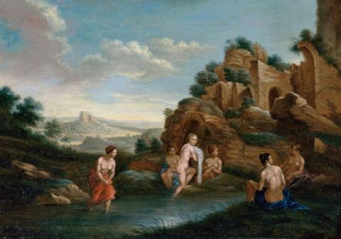 Christian Wilhelm Ernst Dietrich - Landscape with Bathing Nymphs