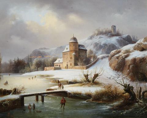 Wilhelm Steuerwaldt - Landschaft mit zugefrorenem Fluss
