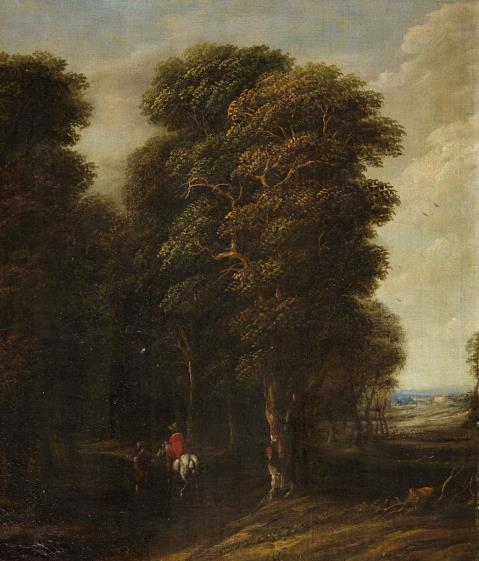 Cornelis Gael - Waldlandschaft mit Reiter