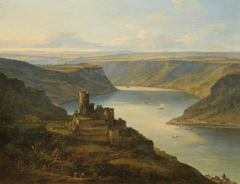 Johann Jakob Diezler - Ansicht der Burg Maus und der Loreley