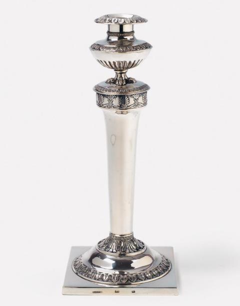 Anton Georg Eberhard Bahlsen - A Hanover silver candlestick. Marks of Anton Georg Eberhard Bahlsen, ca. 1820 - 30.
