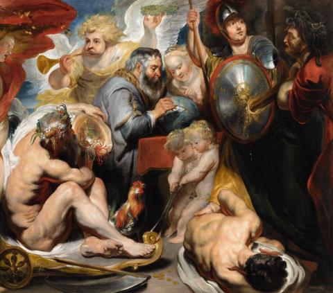 Jacob Jordaens - Allegorie der Wissenschaft: Minerva und Chronos schützen die Wissenschaft vor Neid und Unwissenheit