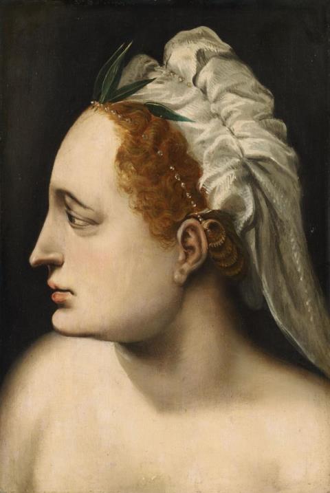 Frans Floris, zugeschrieben - Kopf einer Frau