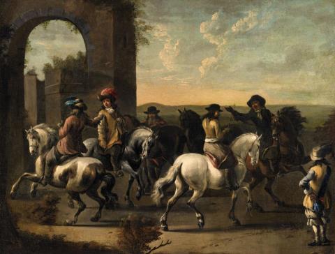 Pieter van Bloemen - Südliche Landschaft mit Reitern