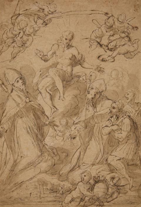 Jacopo Negretti - Sketched Design for an Altarpiece